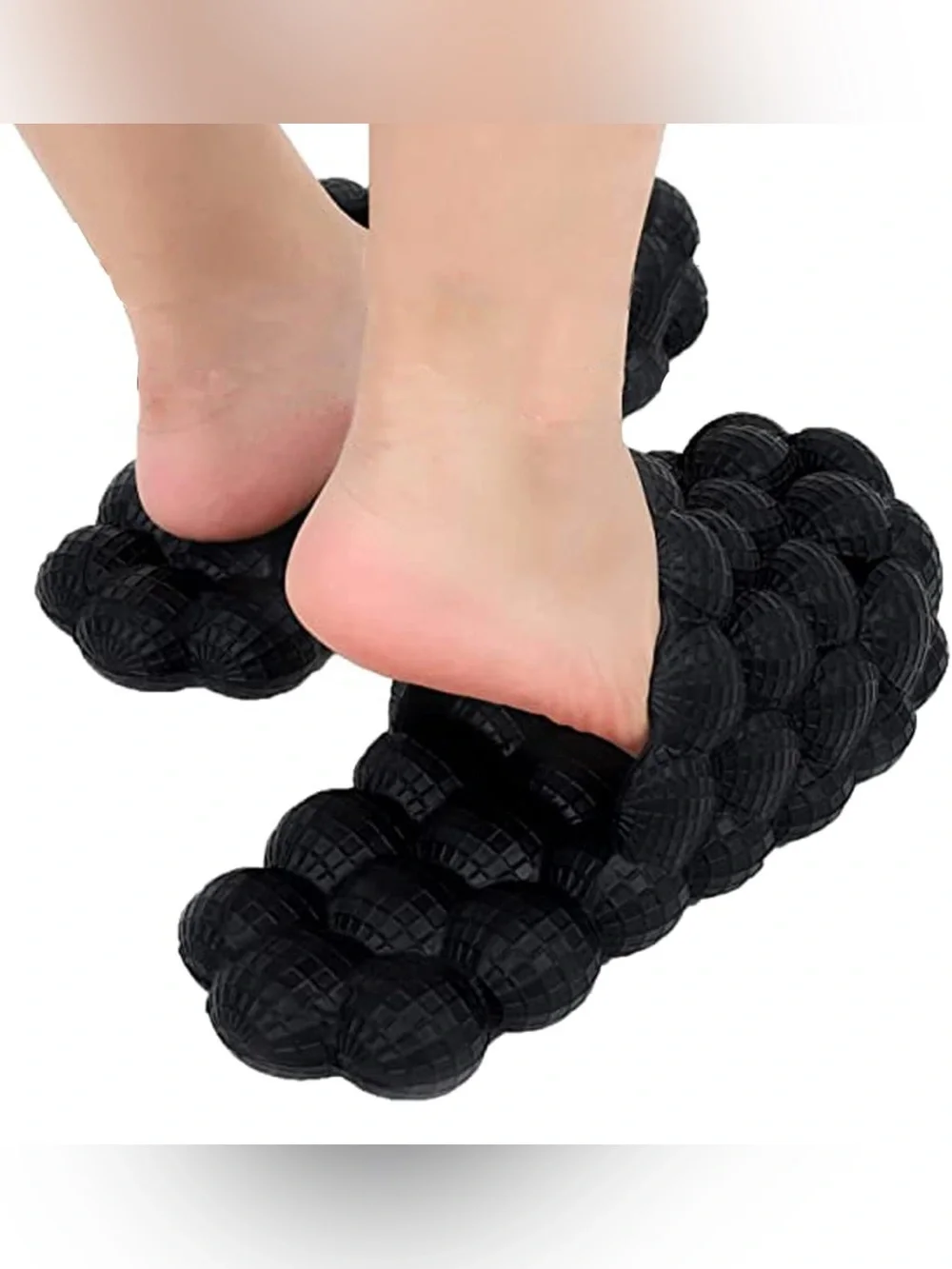 Massage Bubble Black Slides Size 9/9.5 Unisex NEW